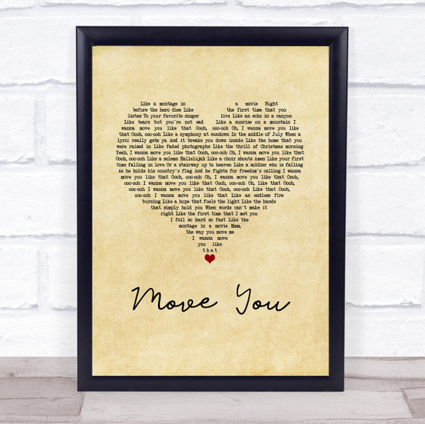 Kelly Clarkson Move You Vintage Heart Song Lyric Print
