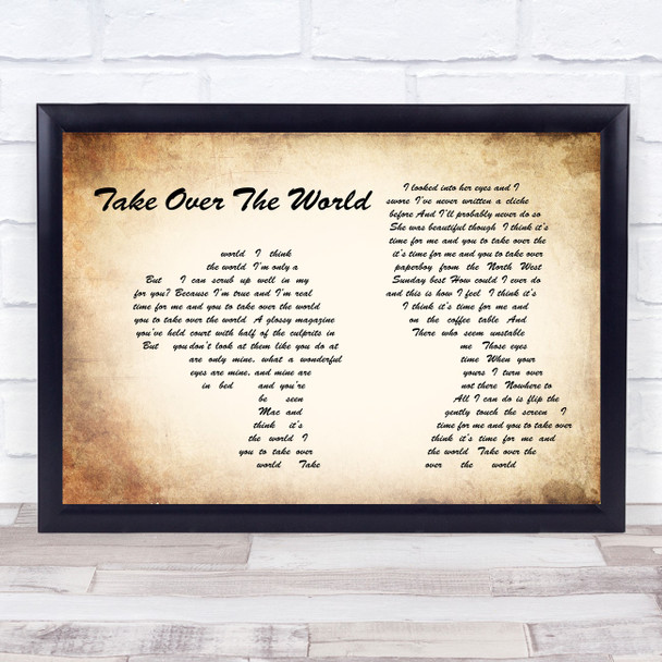 The Courteeners - Take Over The World Man Lady Couple Song Lyric Music Wall Art Print
