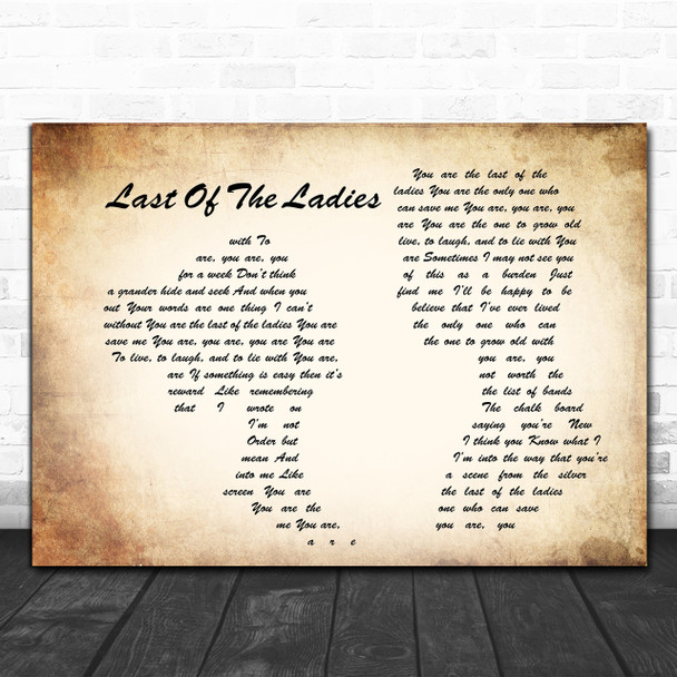 The Courteeners Last Of The Ladies Man Lady Couple Song Lyric Music Wall Art Print
