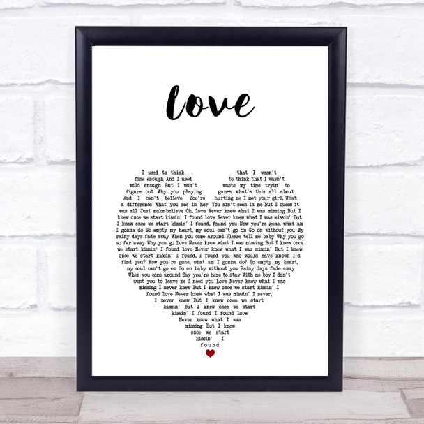 Keyshia Cole Love White Heart Song Lyric Print