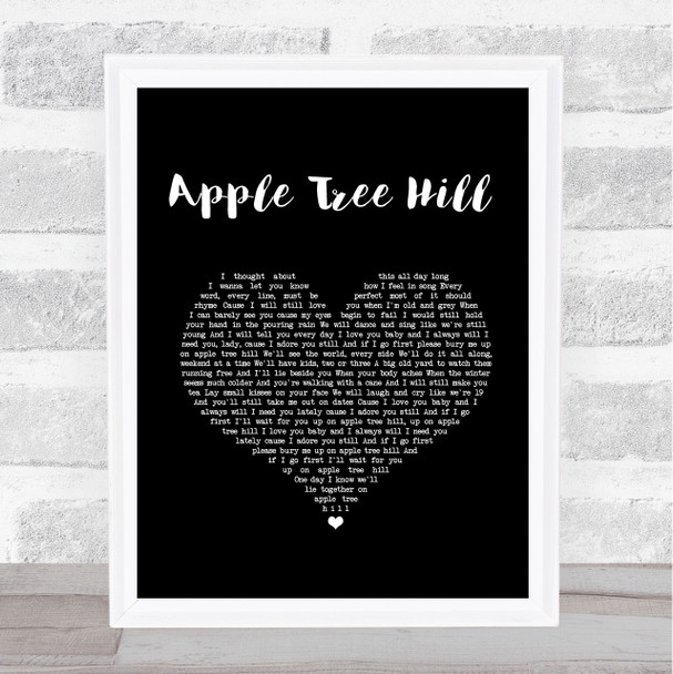 Keywest Apple Tree Hill Black Heart Song Lyric Print