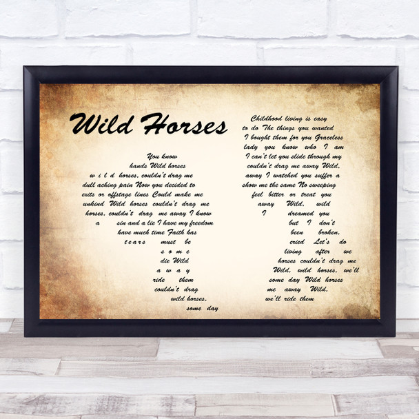 The Rolling Stones Wild Horses Man Lady Couple Song Lyric Music Wall Art Print