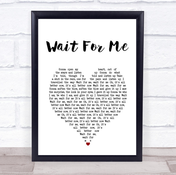 Kings Of Leon Wait For Me White Heart Song Lyric Print