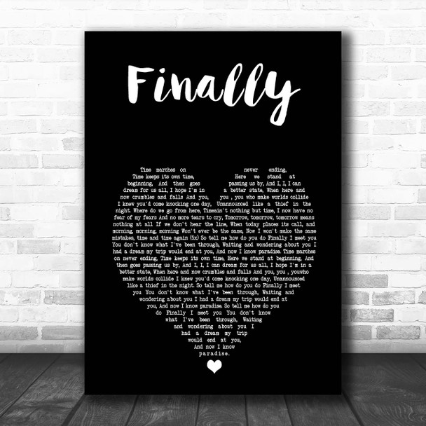 Kings of Tomorrow Finally Black Heart Song Lyric Print