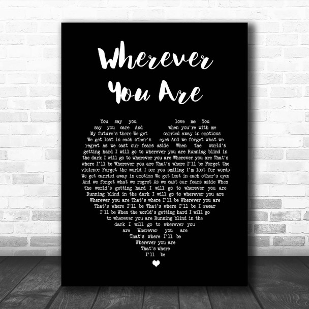 Kodaline Wherever You Are Black Heart Song Lyric Print