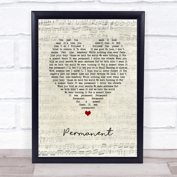 Kygo Permanent Script Heart Song Lyric Print