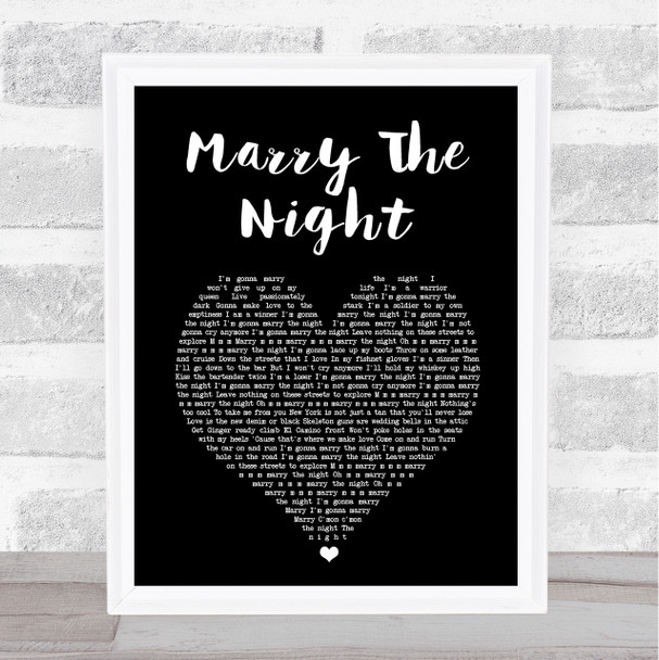 Lady Gaga Marry The Night Black Heart Song Lyric Print