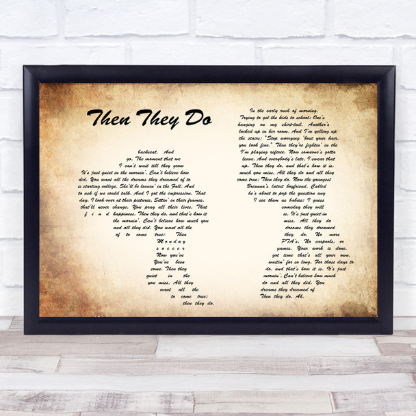 Trace Adkins Then They Do Man Lady Couple Song Lyric Music Wall Art Print