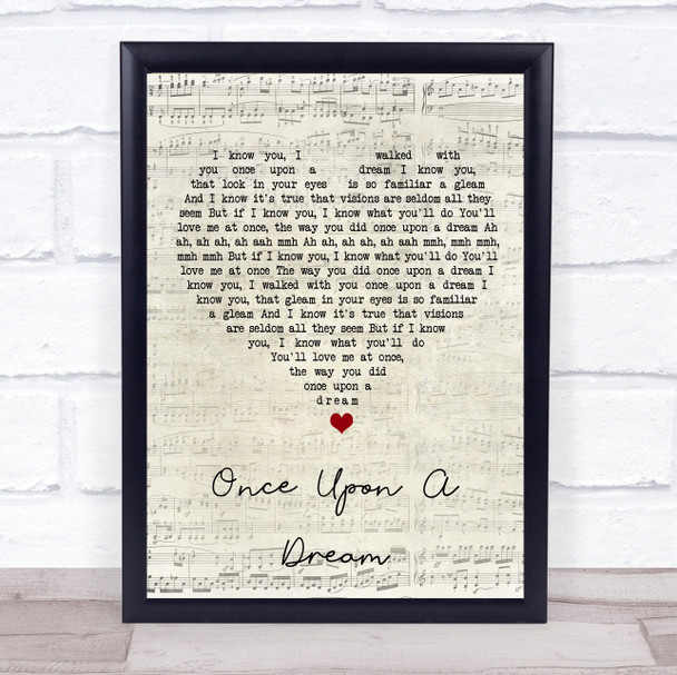 Lana Del Rey Once Upon A Dream Script Heart Song Lyric Print