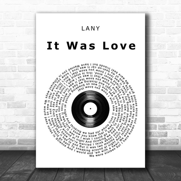 LANY It Was Love Vinyl Record Song Lyric Print