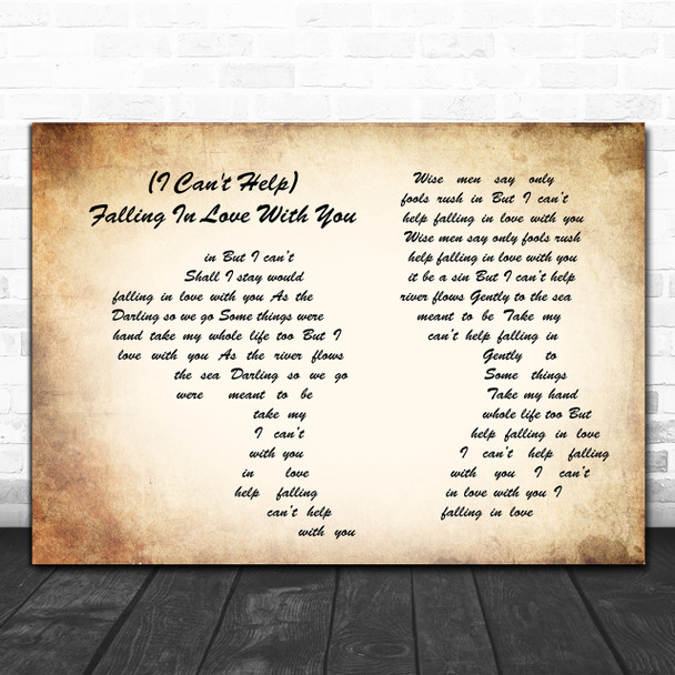 UB40 (I Can't Help) Falling In Love With You Man Lady Couple Song Lyric Music Wall Art Print