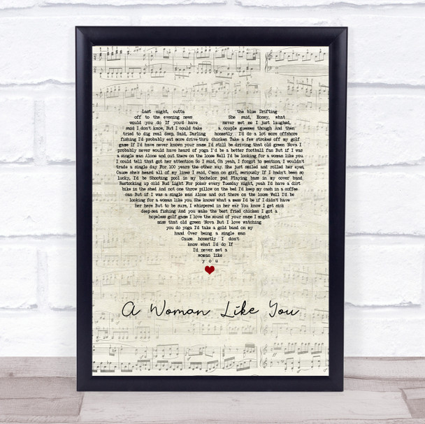 Lee Brice A Woman Like You Script Heart Song Lyric Print