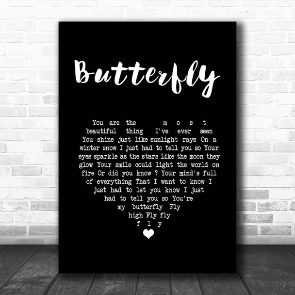 Lenny Kravitz Butterfly Black Heart Song Lyric Print