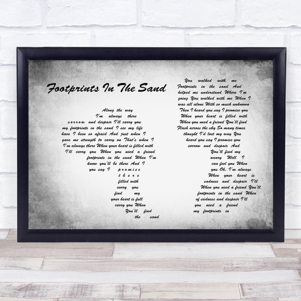 Leona Lewis Footprints In The Sand Man Lady Couple Grey Song Lyric Print