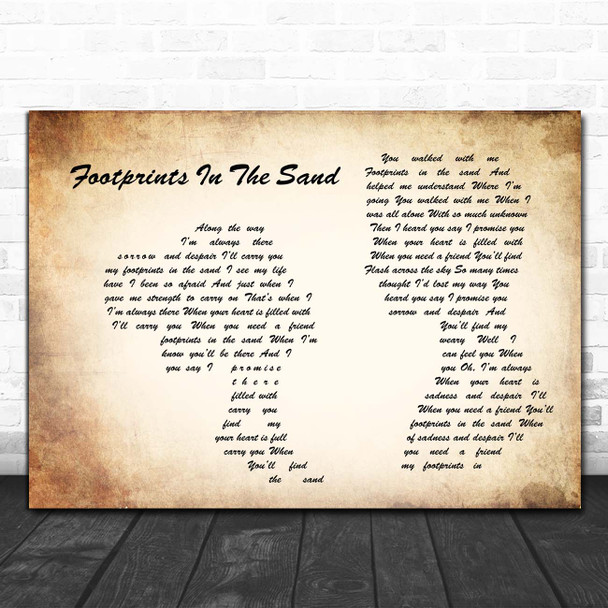 Leona Lewis Footprints In The Sand Man Lady Couple Song Lyric Print
