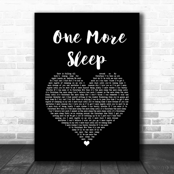 Leona Lewis One More Sleep Black Heart Song Lyric Print