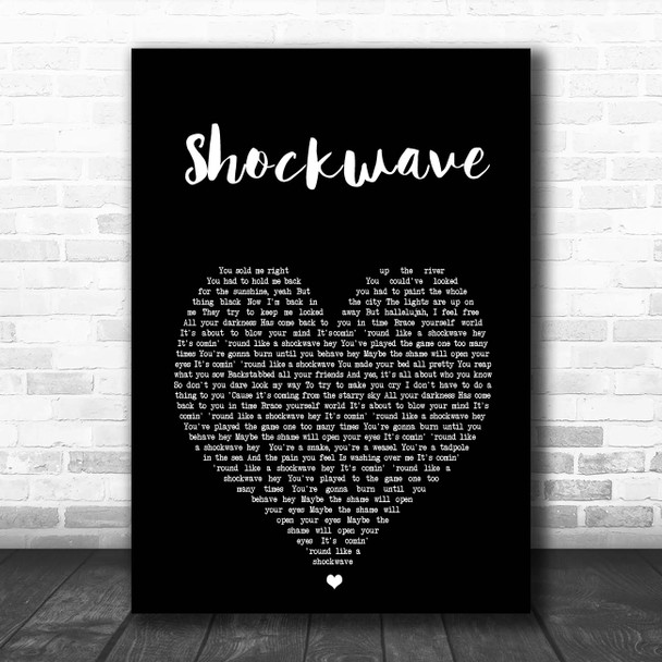 Liam Gallagher Shockwave Black Heart Song Lyric Print