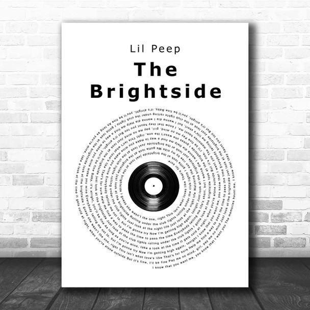 Lil Peep The Brightside Vinyl Record Song Lyric Print