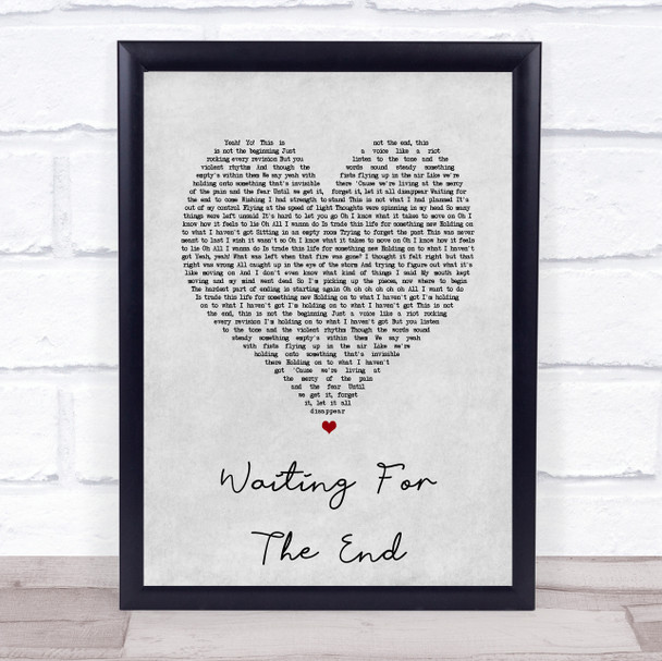 Linkin Park Waiting For The End Grey Heart Song Lyric Print