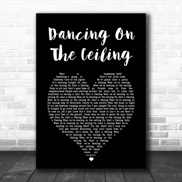 Lionel Richie Dancing On The Ceiling Black Heart Song Lyric Print