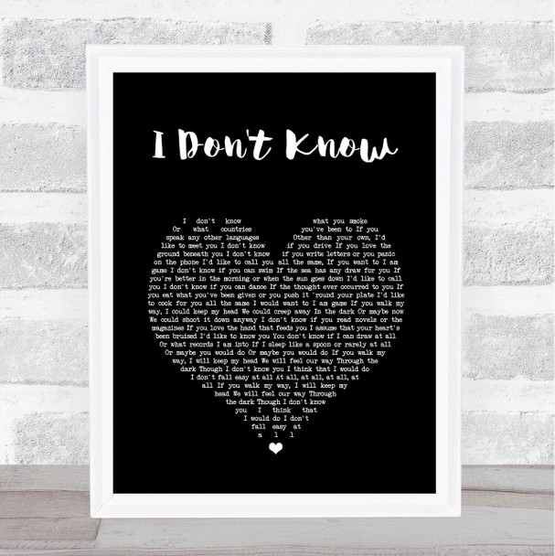 Lisa Hannigan I Don't Know Black Heart Song Lyric Print