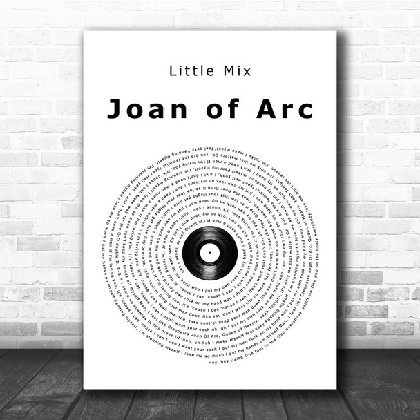 Little Mix Joan of Arc Vinyl Record Song Lyric Print