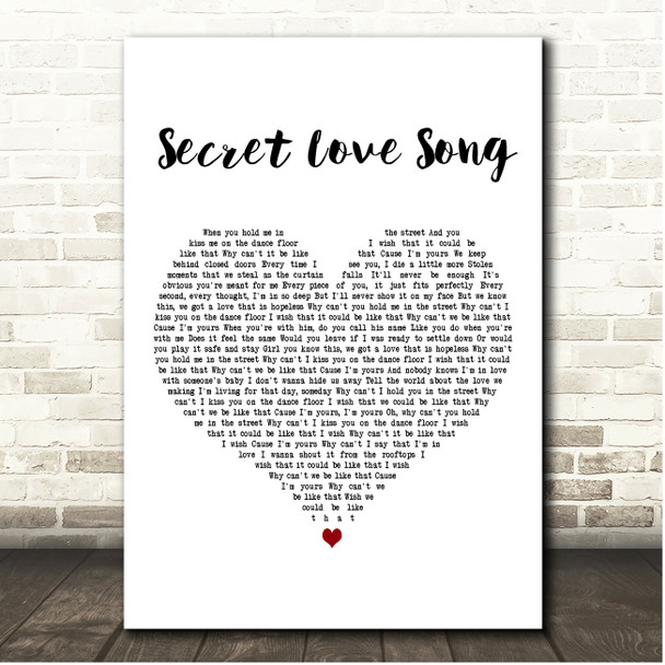 Little Mix Secret Love Song White Heart Song Lyric Print