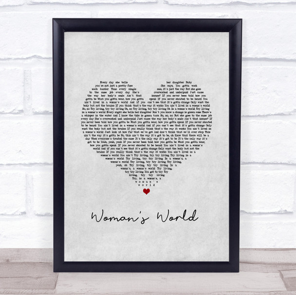 Little Mix Woman's World Grey Heart Song Lyric Print