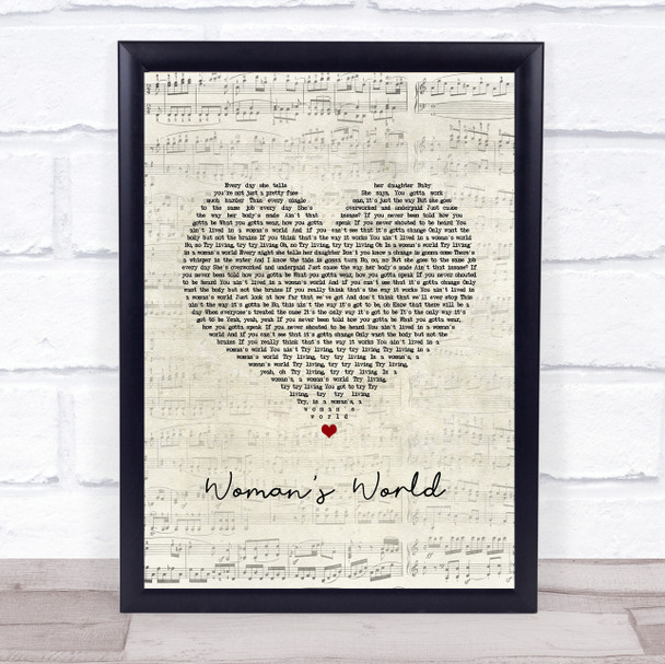 Little Mix Woman's World Script Heart Song Lyric Print