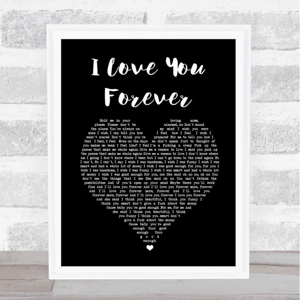 Logic I Love You Forever Black Heart Song Lyric Print