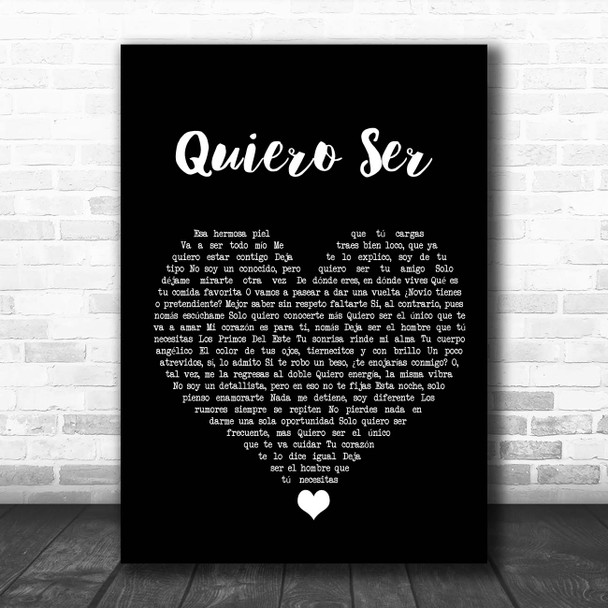 Los Primos Del Este Quiero Ser Black Heart Song Lyric Print