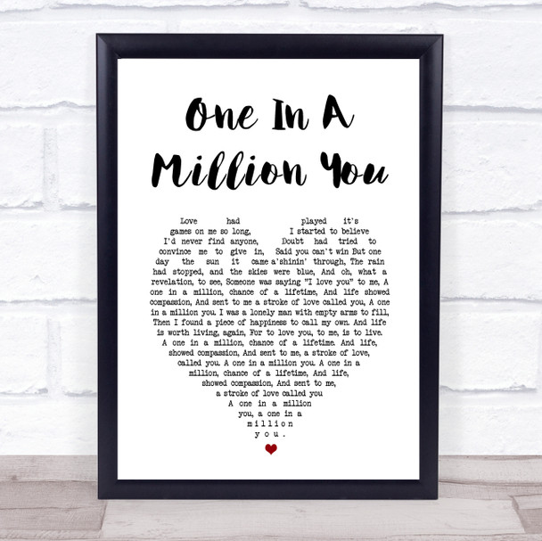 Lou Rawls One In A Million You White Heart Song Lyric Print