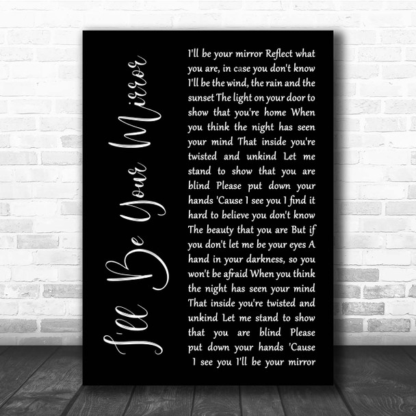 Lou Reed I'll Be Your Mirror Black Script Song Lyric Print