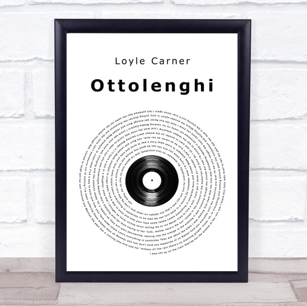 Loyle Carner Ottolenghi Vinyl Record Song Lyric Print