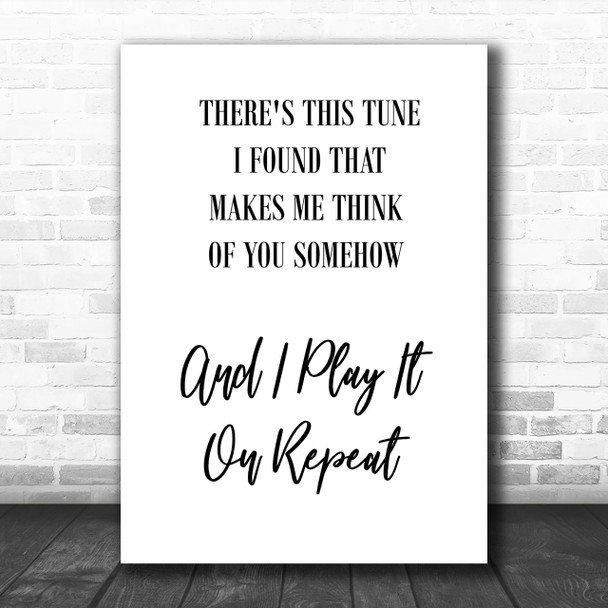 Do I Wanna Know Arctic Monkeys White Black Song Lyric Music Wall Art Print