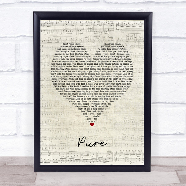 Luke Sital-Singh Pure Vintage Heart Song Lyric Print