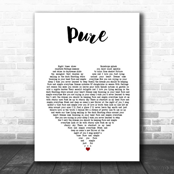 Luke Sital-Singh Pure White Heart Song Lyric Print