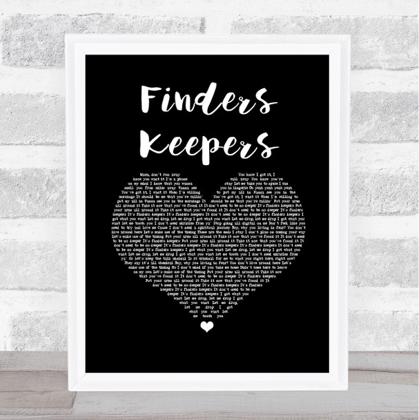 Mabel Finders Keepers Black Heart Song Lyric Print