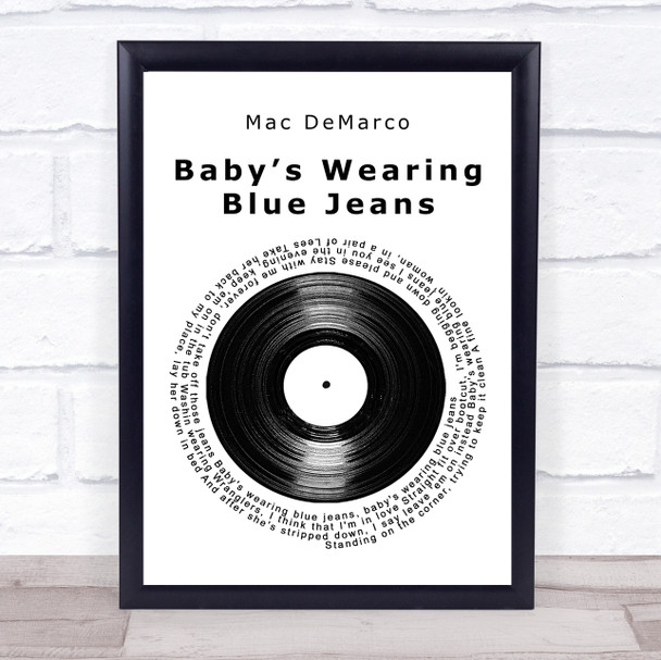 Mac DeMarco Babys Wearing Blue Jeans Vinyl Record Song Lyric Print