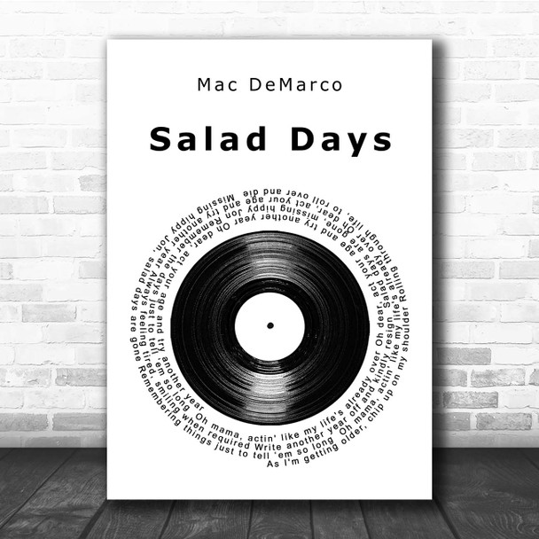 Mac DeMarco Salad Days Vinyl Record Song Lyric Print