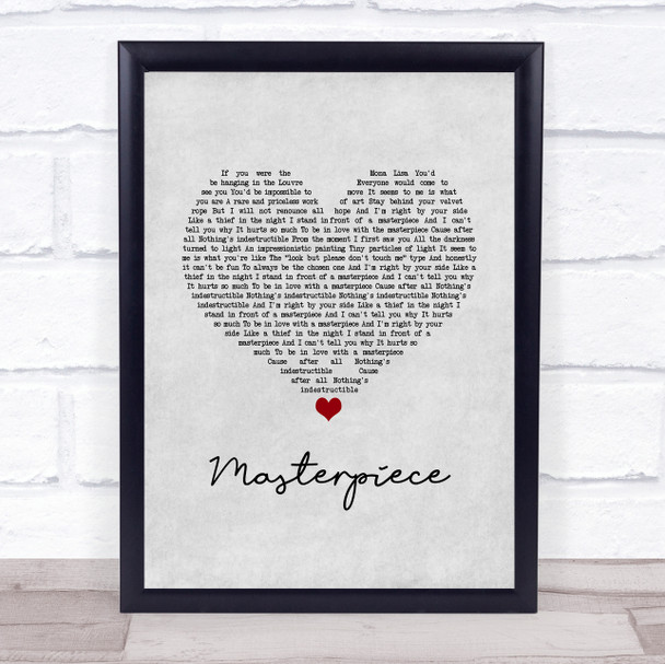 Madonna Masterpiece Grey Heart Song Lyric Print