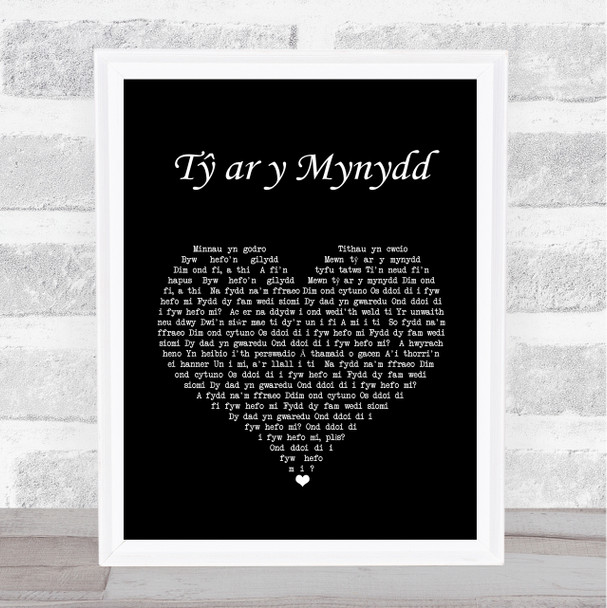 Maharishi T? ar y Mynydd Black Heart Song Lyric Print