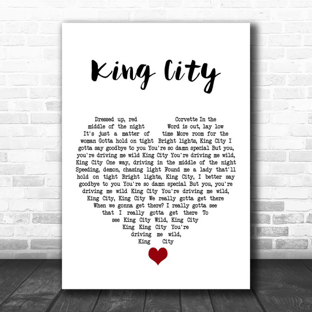 Majid Jordan King City White Heart Song Lyric Print