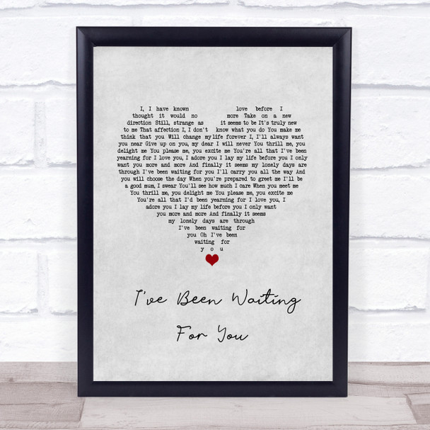Mamma Mia 2 I've Been Waiting For You Grey Heart Song Lyric Print