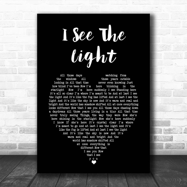 Mandy Moore I See The Light Black Heart Song Lyric Print