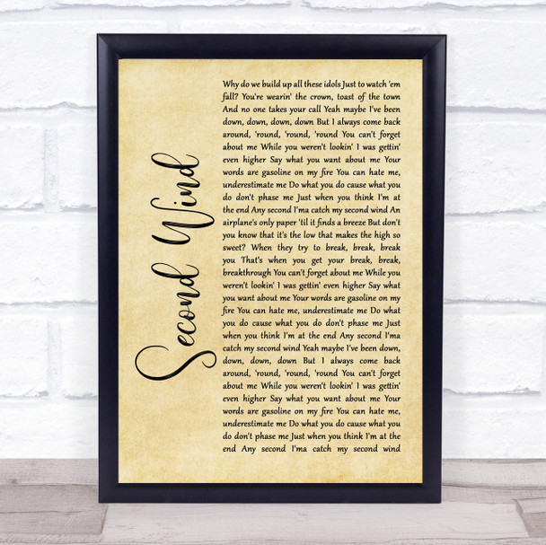 Maren Morris Second Wind Rustic Script Song Lyric Print