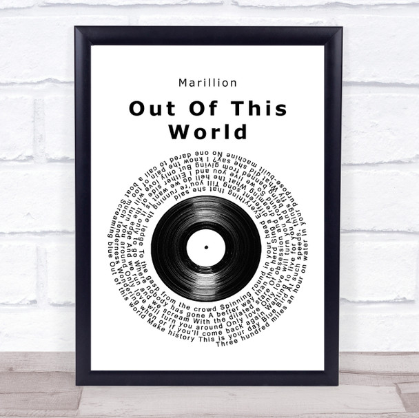 Marillion Out Of This World Vinyl Record Song Lyric Print