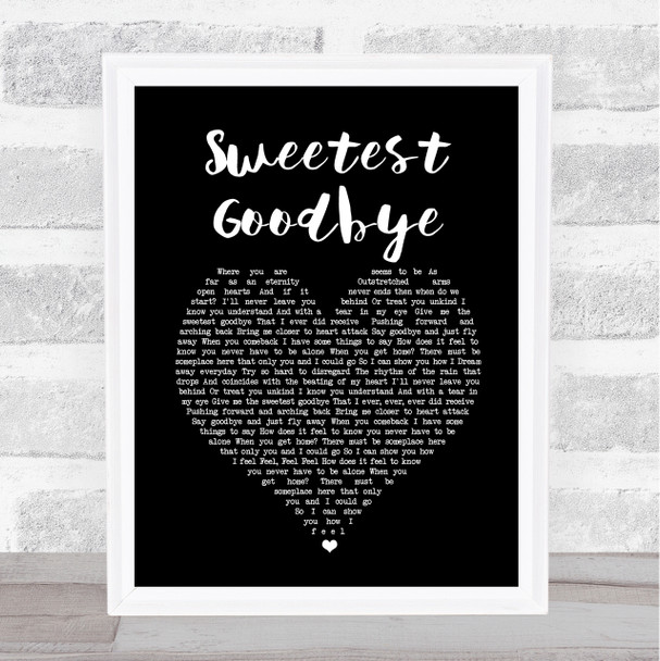 Maroon 5 Sweetest Goodbye Black Heart Song Lyric Print