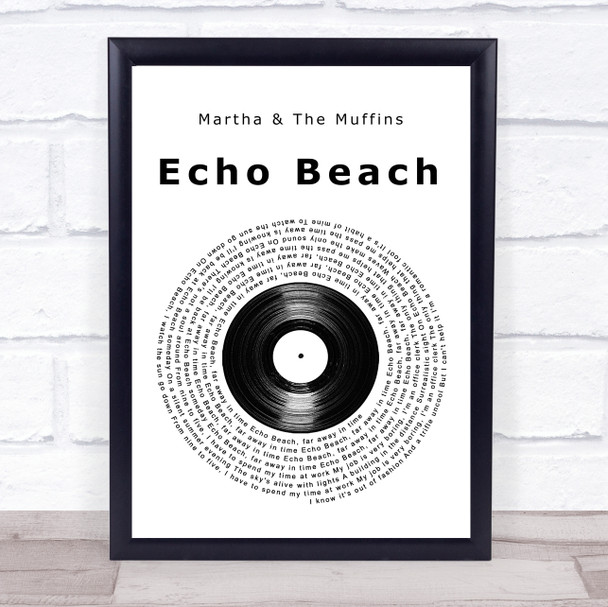 Martha & The Muffins Echo Beach Vinyl Record Song Lyric Print