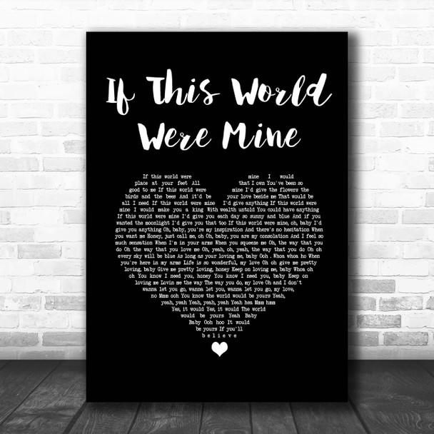 Marvin Gaye & Tammi Terrell If This World Were Mine Black Heart Song Lyric Print